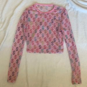 $$ mesh crop top